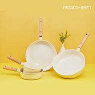 [ROICHEN] Non Stick Marsh Yellow Ceramic Coating Frying Pan Wok Induction Milk Pan / Deep Pan