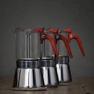 【火紅炭燒把手】玻璃摩卡壺 240ml • HOMER GLASS MOKA POT BHE