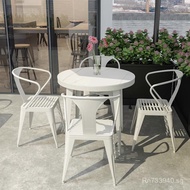 Courtyard Table Simple Outdoor Leisure Combination Table and Chairs Outdoor Chairs Milk Tea Shop Iro