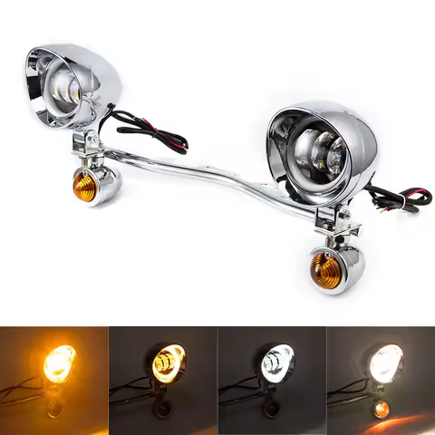 Motorcycle Passing Lights Bar w/ Turn Signals Set For Suzuki Boulevard M109R M50 M90 M95 C109R C50 C
