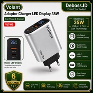 Batok Volant VLT-09 Gan 35W Super FastCharging GaN LED Display Indicator 35W Dual Port Fast Charging