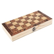 Wooden Foldable 3 in 1 Chess Backgammon Wooden Board Folding Board Game
