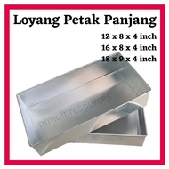 Loyang Panjang Loyang Petak Panjang Loyang Kek Lapis Loyang 16x8x4 /18x9x4 / 12x8x4 inci Rectangular