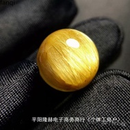 Unisex Natural Golden Rutilated Quartz Couple Style Golden Rutilated Quartz Single Bead Brazilian Br