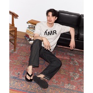 AMR DE SAISON (AIMER)-French Terry Logo T-Shirt Oversized With Screen Print Cotton T Shirt