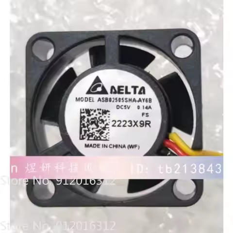 For ASB02505SHA-AY6B DC 5V 0.14A Cooling Fan 2510 25x25x10mm