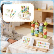 [mojotorw7] Beads Sequencing Toy Hand Eye Coordination Wooden Holiday Gift Sequence Game Style A