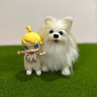 白色松鼠狗公仔（博美犬）