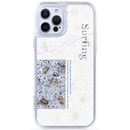 留白－銀色衝浪 iphone 14 13 12 pro max 貝殼防摔手機殼 客製