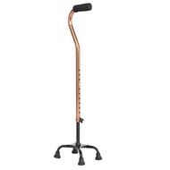 4 Legs Bronze Walking Stick Light Weight Aluminium 4 Quad Cane Crutch Small Base Tongkat Kaki