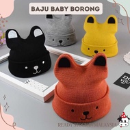 [Baju Baby Borong] Ready Stock 5m-3y Baby Boy Girl Cotton Hat Four Different Color Kitty Design GBC 