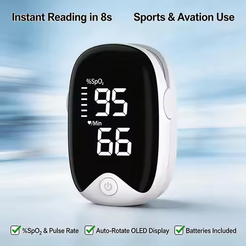 Premium Fingertip Pulse Oximeter Portable Blood Oxygen Saturation Monitor SpO2 Monitor with Pulse Ra