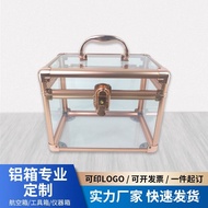 Beautiful Toolbox Storage Transparent Display Box Acrylic Portable Aluminum Case Portable Cosmetic C