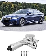 11428651710 Full Aluminum Engine Oil Filter Housing with Oil Cooler Sensors and Gaskets Kit Compatib