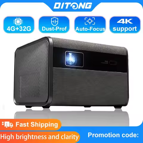 DITONG J10 Portable HD Projector support 4K Full HD Movie Gaming 4G 32G Video Home Theater WiFi Andr