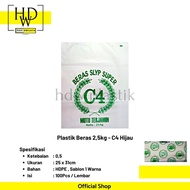 TNG23- [isi 100pcs] plastik beras c4 hijau - 2,5kg -