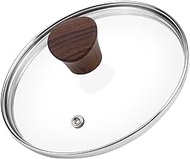 LC LICTOP 6.5inch Universal Tempered Glass Lid Designed with Steam Vent Hole Stainless Steel Rim and Heat Resistant Bakelite Knob Replacement for Pan Pot Wok Frying Pan Cover