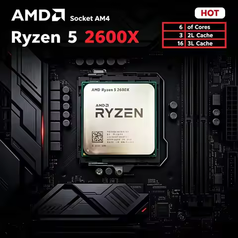 Ryzen 5 2600X AMD 6C 12T 3.6GHz 95W LGA AM4 Gaming CPU Processor Without Package R5 2600X Plus Gift 