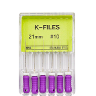 Stainless Steel Hand Use K-Files for Root Canal Treatment – 6Pcs/Box Endodontic Dental Instrument