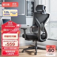 Black and White Tone（Hbada）P5Double Back Style Ergonomic Chair Computer Chair Office Chair Reclining Study Chair Home Gaming Chair High Configuration