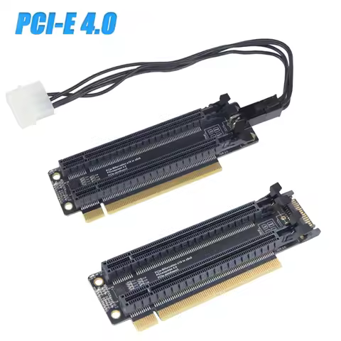 JHH-Link PCIE 4.0 x16 1 to 2 Expansion Card Split Card PCIe-Bifurcation x16 to x8x8 20mm Spaced Slot