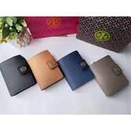 【New Online！！】Tory Burch Lady’s 2021 Counter New Four Colors Saffiano leather large-capacity folding snap wallet
