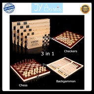 Chess Set Chess Board Set Chess Wooden Chess Set for Kid Chess Checkers Backgammon Board Game Mainan