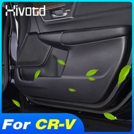 ที่คลุมประตูและกล่องเก็บของกันเตะสำหรับติดประตูด้านในรถยนต์สติกเกอร์ขอบด้านข้างตกแต่งอุปกรณ์ป้องกันสำหรับ Honda CR-V CRV 2021-2017