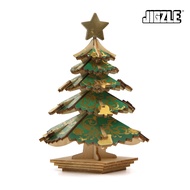 Jigzle Seasonal Christmas Tree Coloured 3D Wooden Puzzle. Christmas Gift Exchange Idea.