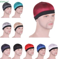 EGALLY Wave Caps, Breathable Polyester Men Durag Hats, Beanie Solid Color Elastic Multicolor Multico