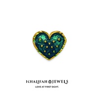 Khalifah Jewels 916 Gold Love 2 Side Bead  (Green)