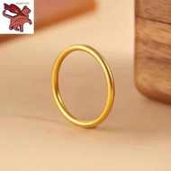 18K Saudi Gold Pawnable Full Gold 999 Couple Ring for Men and Women