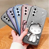 Casing For Samsung Galaxy A14 Case Samsung A24 Case Samsung A25 Case Samsung A34 Case Samsung A35 Case Samsung A54 Case Samsung A55 Case Samsung A50 A50S A30S Case Samsung S9 Plus Case Cute Hello Kitty Vanity Mirror Holder Stand Shiny Phone Case Cases VY