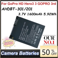 Camera Batteries AHDBT-301/201 3.7V 1600mAh 5.92Wh Rechargeable Lithium Battery for GoPro HD Hero3 3