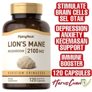 Piping Rock Lion’s Mane 2100 mg 120 Capsules Stimulate Brain Cells