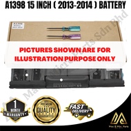 MG BRAND Original 15-inch 2013 2014 A1398 A1494 Battery Laptop Battery Replacement ( Ready Stock )