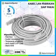 Kabel Lan 5 Meter Indoor UTP Cat6 NYK Pabrikan Wifi Internet Terbaik
