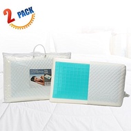 HANKEY 2 Pack Memory Foam Pillow with Cooling Gel, Double Sided Cushion for Neck and Shoulder Pai...