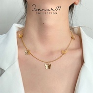 ISANUR97 - Butterfly Necklace Butterfly Necklace Butterfly Choker Women's One Layer Necklace