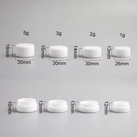 100Pcs 1g 2g 3g 5g Mini White Plastic Empty Jar Pot Travel Cosmetic Sample Makeup Face Cream Contain