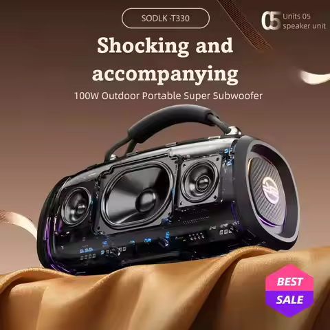 SODLK T330 100W Portable Bluetooth Speakers,IPX6 Waterproof Outdoor Speaker,TWS Pairing,TF/USB/AUX I