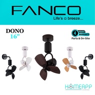 FANCO Dono 16" DC ceiling corner wall fan remote control