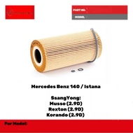 661 180 33 09 Mercedes Benz oil filter for MB 140 / Istana  SsangYong: Musso (2.9D) Rexton (2.9D) Ko