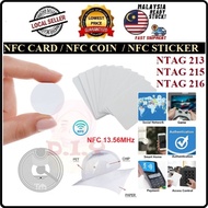 Ntag 213 / 215 / 216 NFC 13.56MHz Card / Coin / Sticker for Amiibo Tagmo Iphone Android E-business T