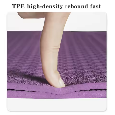 Foldable Yoga Mat 4mm Thick Workout Mat Double Sided TPE Pilates Mat Multifunction for Yoga Pilates 