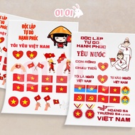 Vietnam Sticker Set, Patriotic Sticker, National Flag Sticker, Vietnamese Flag Sticker - 2 A5 sheets
