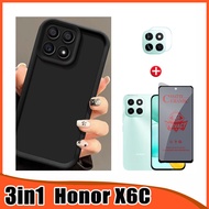 3In1 Honor X6C TPU Silicone Phone Case for Honor X7D X7C Anti Spy Privacy Soft Ceramic Screen Protec