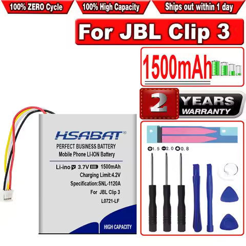 HSABAT 1500mAh Battery for JBL Clip 3, Clip 3AN, Clip 3SAND