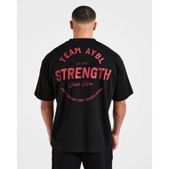 Ready Stock AYBL Weightlifting Hardcore American  Retro Illustration Printed  Unisex T-shirt 66