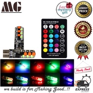 REMOTE CONTROL T10 5050 CAR LED BULB 6 SMD MULTICOLOR RGB 501 SIDE LIGHT BULBS
